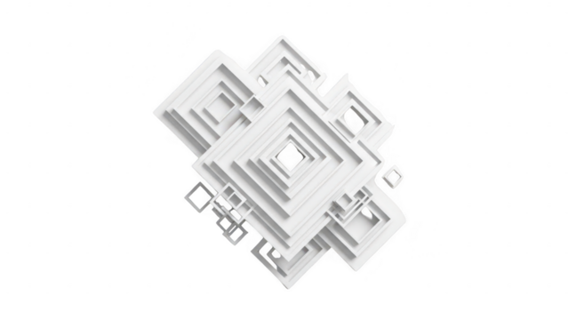 Abstract geometric shapes composition isolated on transparent background - Powered by Adobe