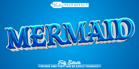  Mermaid Fantasy Ocean Vector Fully Editable Smart Object Text Effect