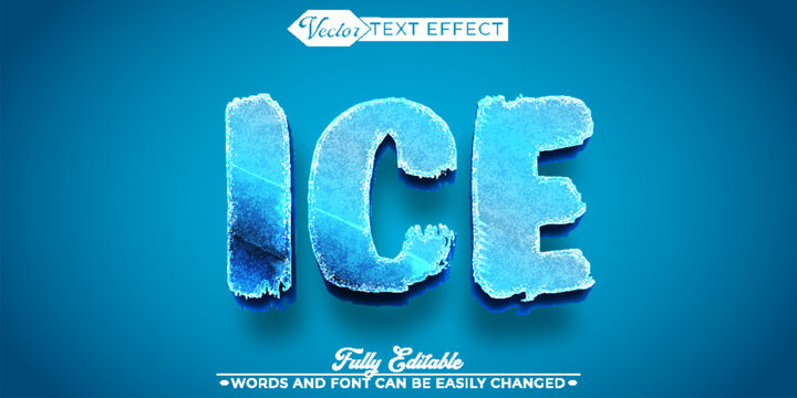  Ice Frozen Frost Vector Fully Editable Smart Object Text Effect