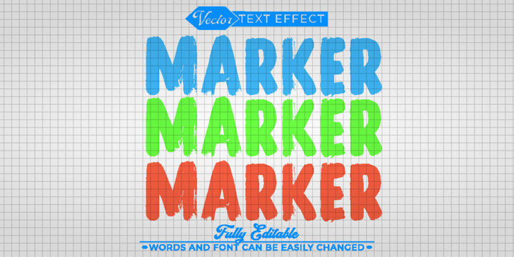  Marker Felt Pen Vector Fully Editable Smart Object Text Effect