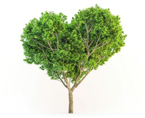 A healthy-looking tree with vibrant green leaves shaped like a heart, standing alone