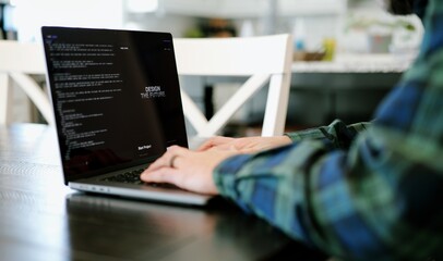 Middle Aged Coder Man Vibe Coding in Artificial Intelligence Infused Integrated Development Environment - Software Engineer Uses AI Based IDE Concept