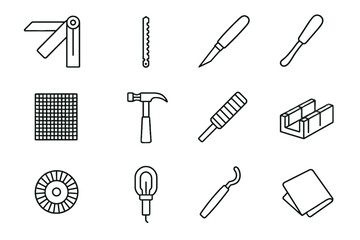 Obraz premium Box tap tool hand modeling blade brass enhancer vector icon icons workshop