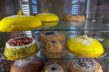 Cake shop in Catania city on the island of Sicily, Italy