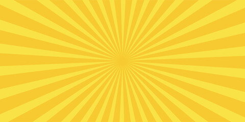 Obraz premium Yellow banner with Sun rays, yellow lines background, light