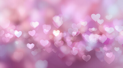 Heart Pink Hearts Background with Soft Focus Effect