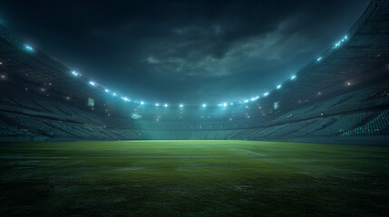 Stunning View of Empty Stadium at Night