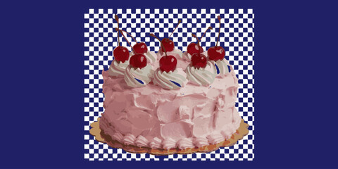 birthday cake, sweet, pastry, graphic design