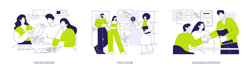 Fototapeta na wymiar Real estate broker isolated cartoon vector illustrations se