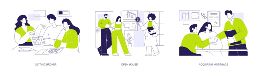 Fototapeten Fußball Real estate broker isolated cartoon vector illustrations se  © Visual Generation