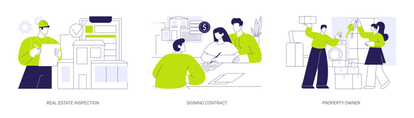 Plakat Real estate brokerage firm isolated cartoon vector illustrations se