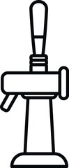 Fototapeta premium Beer tap line art icon showing a draft dispenser for pubs and bars