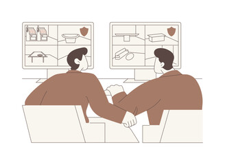 Surveillance team isolated cartoon vector illustrations.