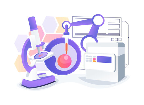 Research Lab Micromanipulator abstract concept vector illustration.