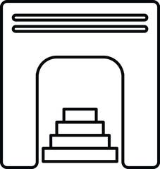 Fototapeta premium Fireplace outline icon providing a modern representation of domestic heating and coziness
