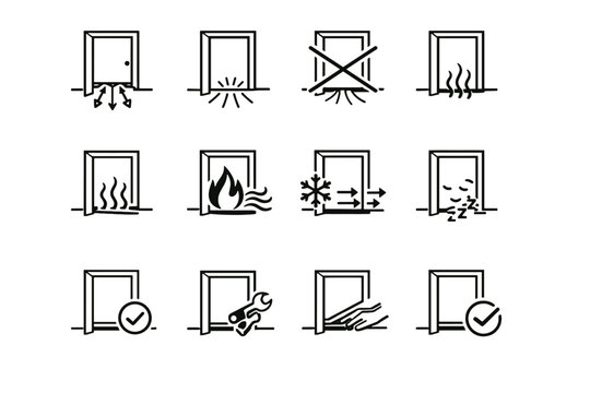 Loss icon correction vector heat door light calm cue risk warning seal