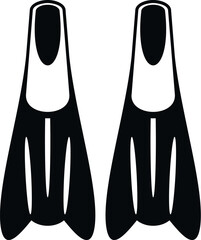 Black swim fins for underwater sports and summer activities © anatolir