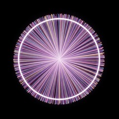 Rapidly spinning circle of neon light creating an abstract pinwheel pattern perfect for modern background design and festive digital effects, festive, abstract art, neon