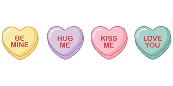 Conversation Heart Candies with Valentine's Day Love Messages candy conversation hearts