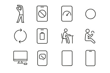 Save vector icons break digital frame focus breathing blank screen silent icon