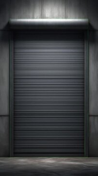Garage shutter door transition on green screen vertical video
