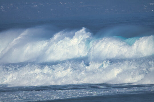 Extreme surf action at Hookipa beach.