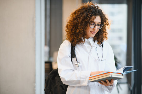Young female medical student studying healthcare science