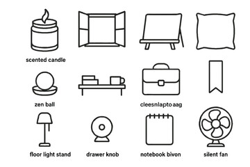 Workspace zen icon fan calm icons floor stand open desk knob bookmark