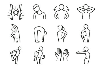 Forward morning stretch backbend ankle vector deep icon icons rolls sunrise chest