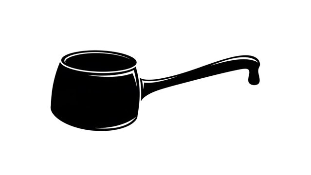 Traditional Water Dipper Silhouette Illustration - Minimalist Bathroom Plastic Scoop Icon