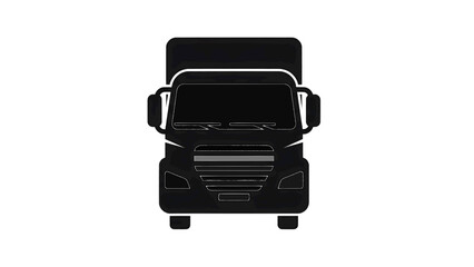 Vector illustration of a modern delivery truck or cargo transport vehicle, on transparent background