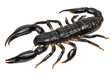 Emperor Scorpion Pandinus imperator Black scorpion isolated on white background with clipping path include