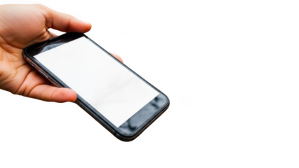 Hand holding modern smartphone