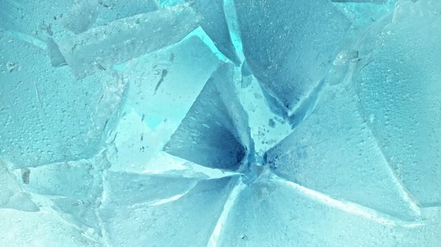 Super Slow Motion Shot of Ice Breaking at 1000 fps.