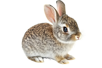 Eastern Cottontail baby rabbit isolated on white background