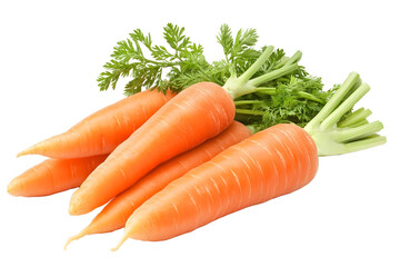 Three Fresh Carrots isolated on white background Clipping path