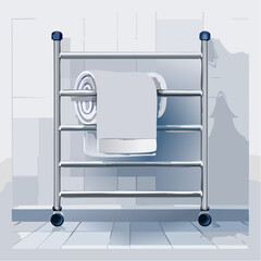 Clean towel on a silver rack