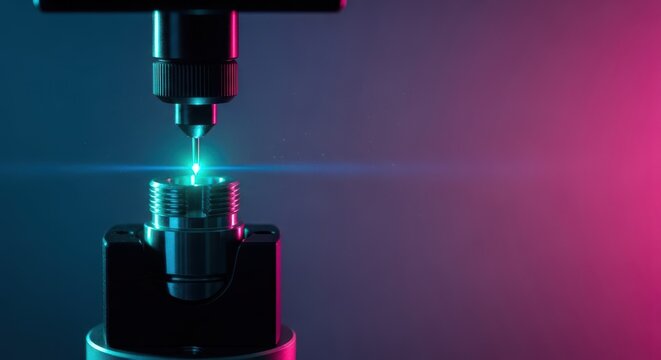 Close up view of a precise measuring instrument checking the exact dimensions of a critical component for quality control inspection, caliper, checking, standard