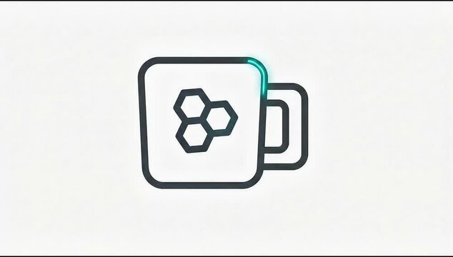 Animated Icon Honey Tea. suitable for Bee Farm. Outline element on white background. 4K video