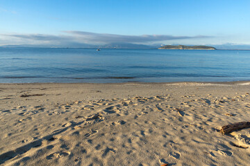 Landscape of coastline of Thassos island, Greece