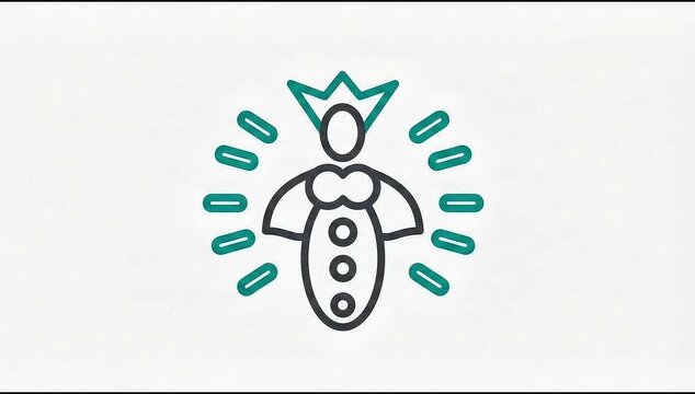 Animated Icon Queen Bee. suitable for Bee Farm. Outline element on white background. 4K video