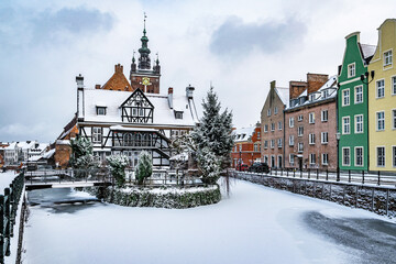 Beautiful ancient watermill in Gdansk	