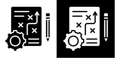 Strategic Plan  Icon Set White Glyph Style Collection