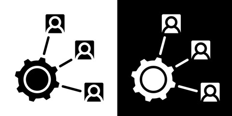 Stakeholder Management  Icon Set White Glyph Style Collection