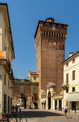 Fototapeta premium View of Castello gate and tower, Vicenza, Veneto region, Italy