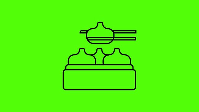Kitchen Stove Cooking Appliance Utensil Icon Animation On Green Screen Background