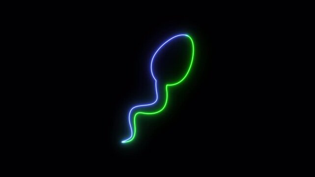 Sperm neon icon 4K video animation for apps and websites	