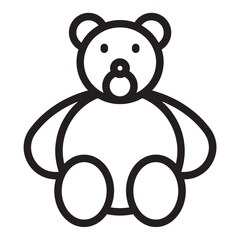 Cute teddy bear sitting alone vector illustration