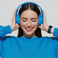 young woman listening to music