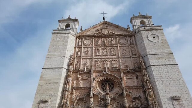 Facade of San Pablo Church in Valladolid, Spain
